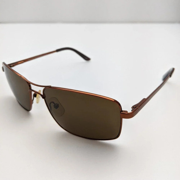 🕶️Sungear SG930 Matte Brown Rectangular Aviator Sunglasses 58/16-135 /JLG633🕶️ - Picture 3 of 8